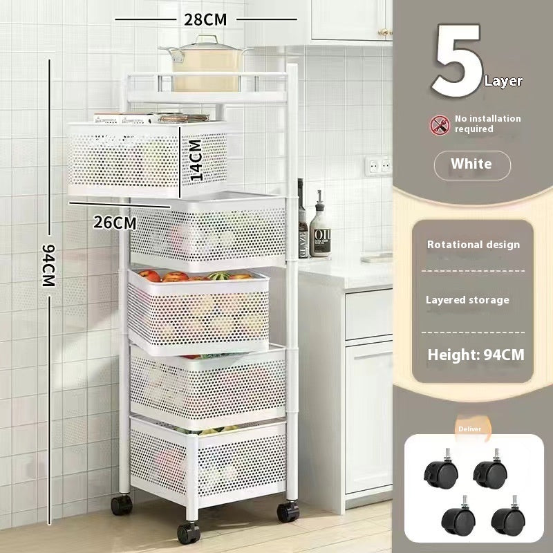 Rollregal für Küche – 3, 4 oder 5 Etagen