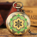 Grüne Epoxy-Blumen Taschenuhr