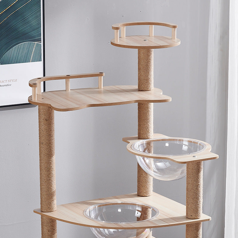 Katzenkletterwand mit Nest und Kratzbrett