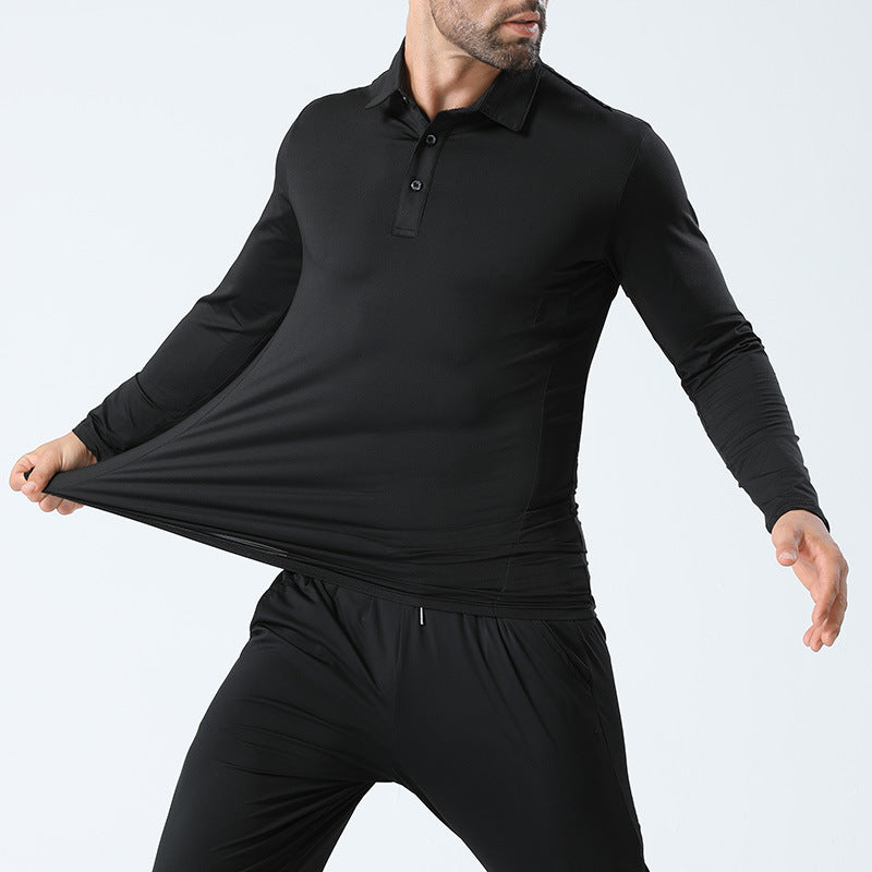 Herren Langarm Polohemd – Ansicht 2