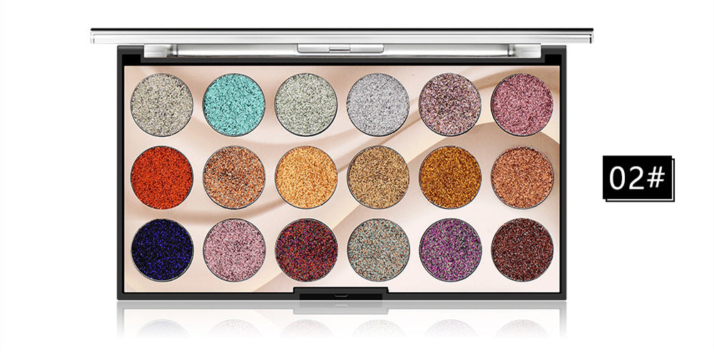 18 Farben Glitzer Lidschatten-Palette – Bild 4 | LuxeStyle
