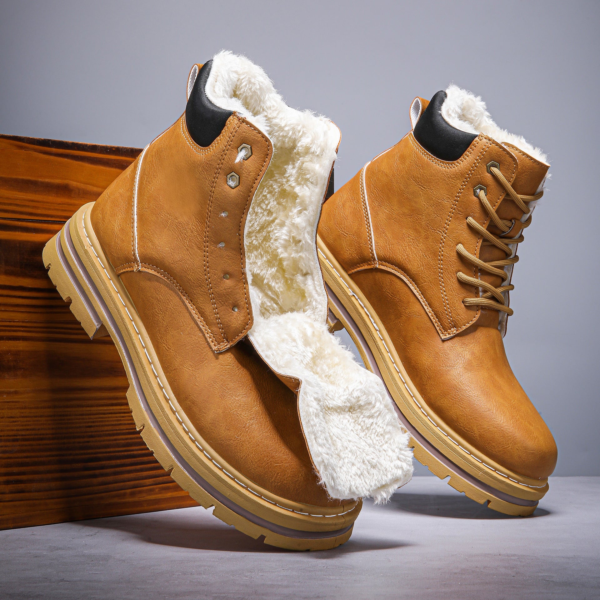Herren Winter Western Boots mit dicker Sohle