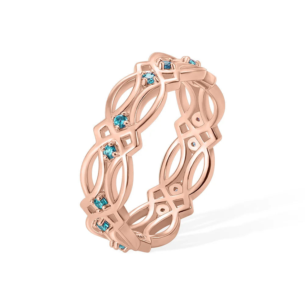 Geburtsstein-Ring mit Hohl-Design