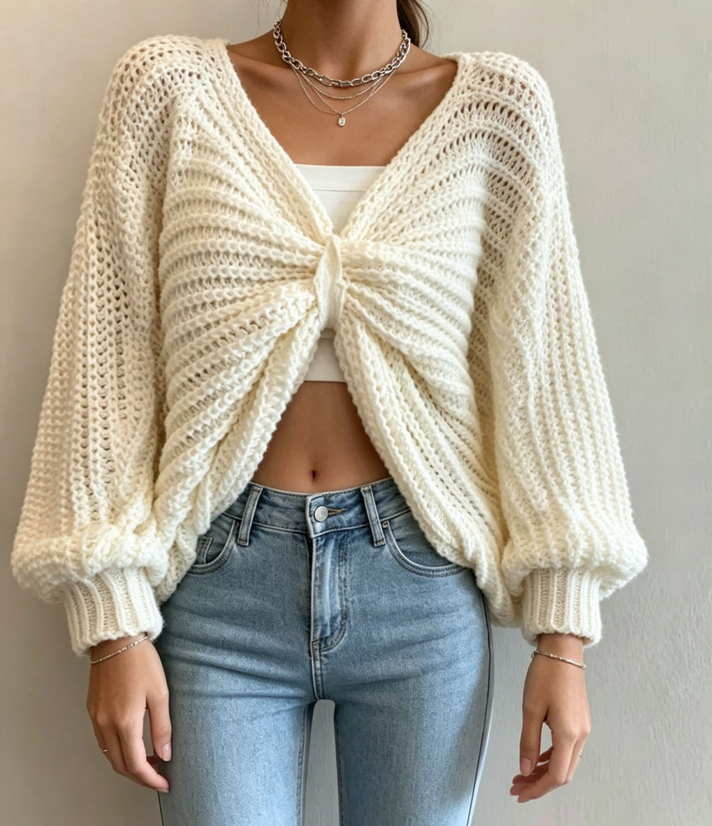 Irregulärer Strickpullover für Damen