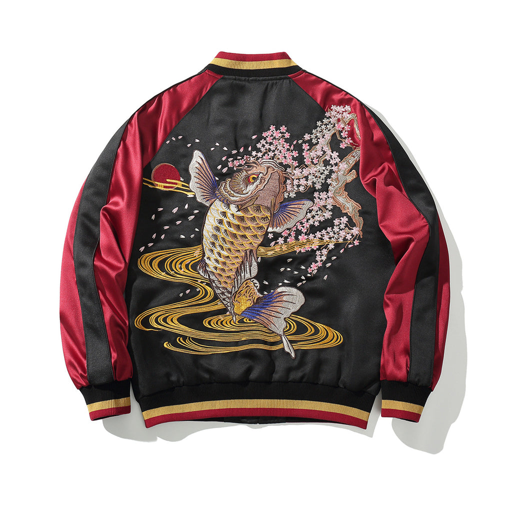 Herren-Jacke mit Koi-Stickerei – Bild 6 | LuxeStyle