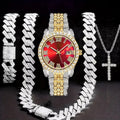 Hip Hop Armbanduhr-Set mit Diamanten