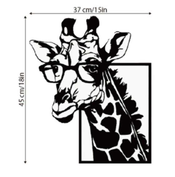 Giraffen‑Wandbild mit Brille, schwarz, Eisen – Bild 3 | LuxeStyle