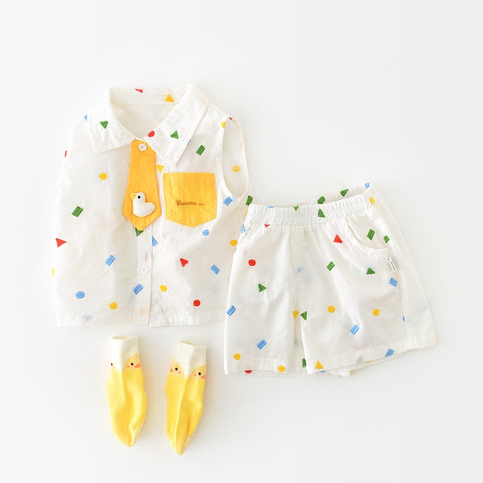 Kurzärmliges Oberteil und Shorts-Set für Babys – Bild 3 | LuxeStyle