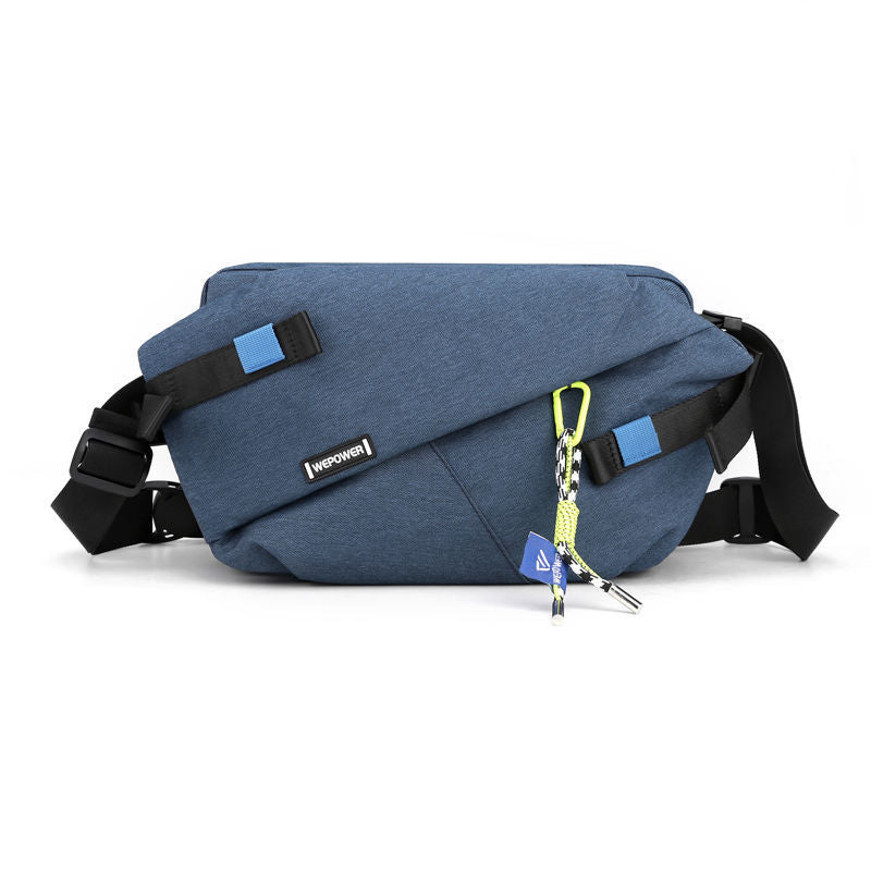 Crossbody Messenger Bag aus Nylon, blau – Bild 9 | LuxeStyle