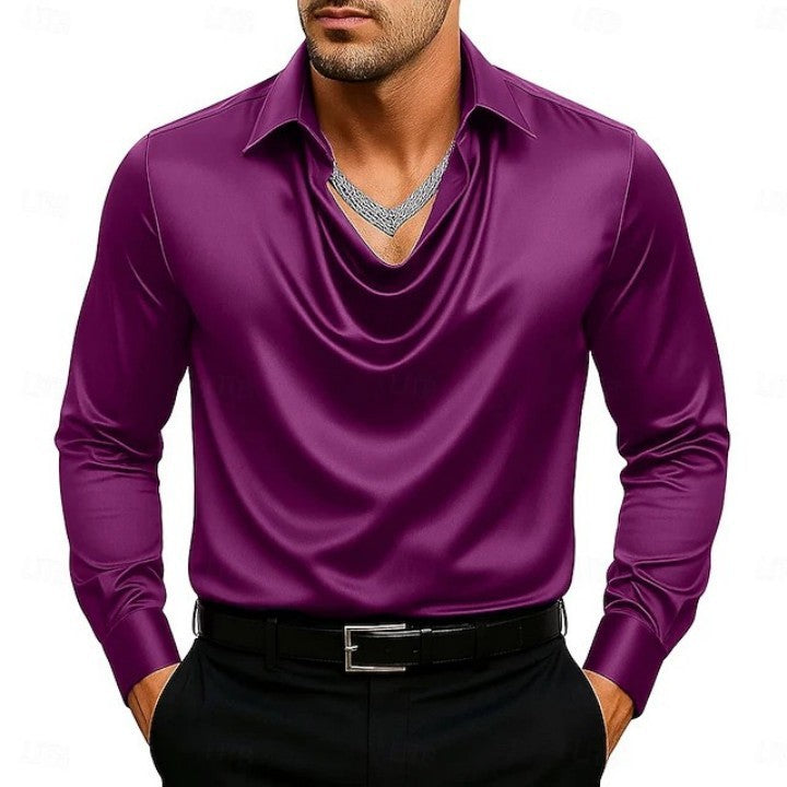 Elegantes Langarmhemd mit offenem Kragen – Bild 6 | LuxeStyle
