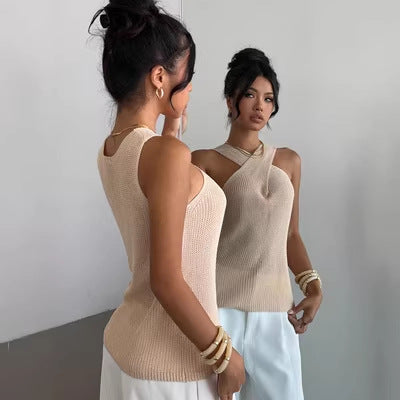Halterneck-Pullover, Strick, Damen
