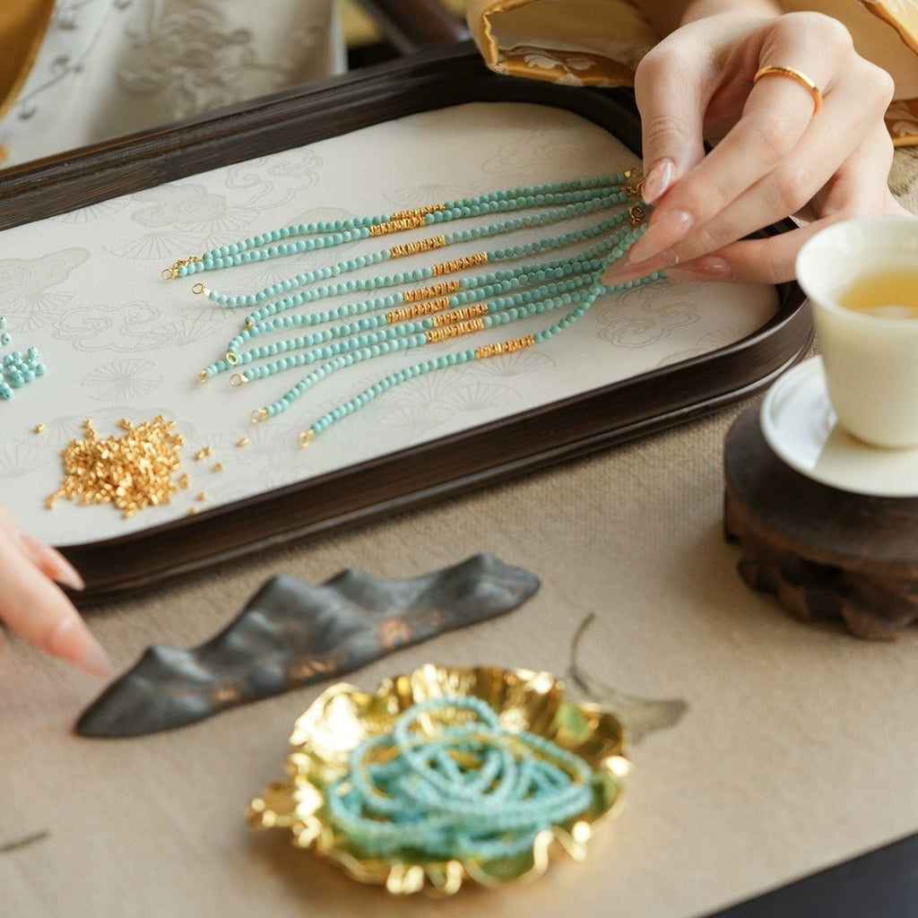 Türkis Armband mit feiner Kette – Bild 4 | LuxeStyle