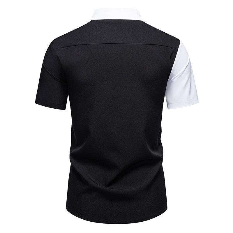 Color-Block Kurzarmhemd für Herren – Bild 3 | LuxeStyle