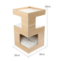 Doppellagiges Katzenbett aus Massivholz mit Sisal