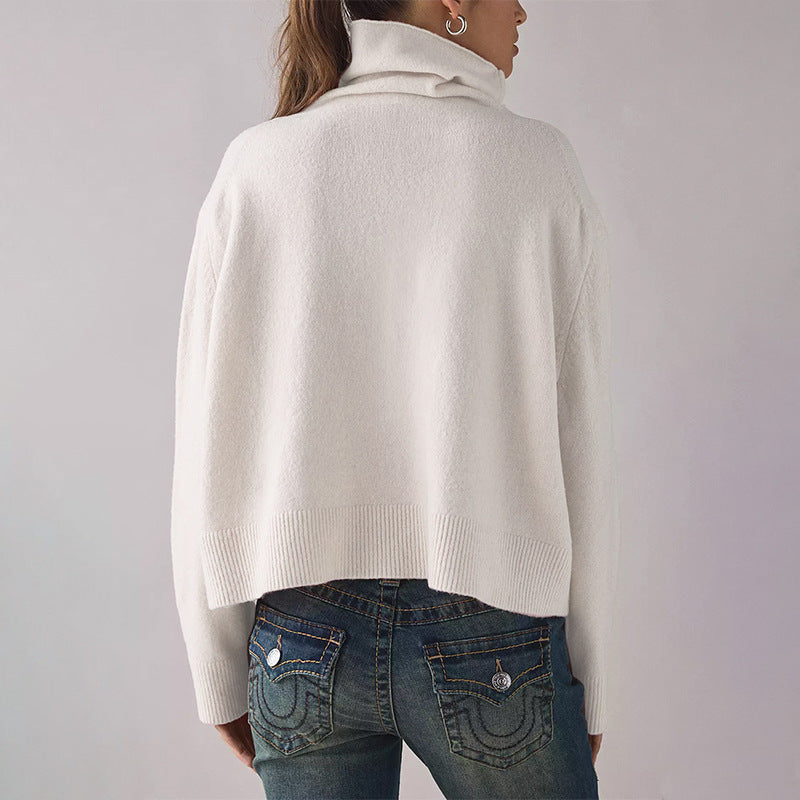 Damen Rollkragen Strickpullover