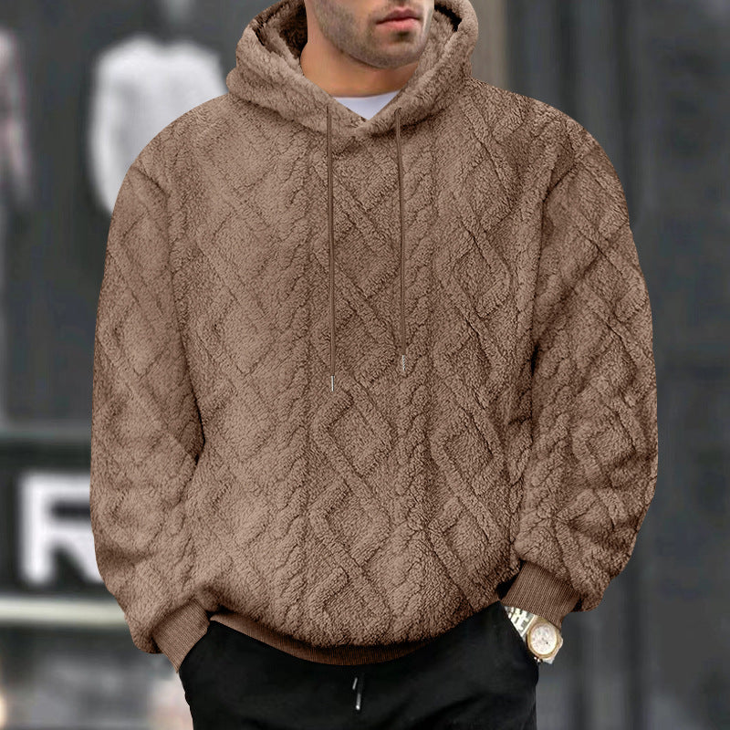 Jacquard Fleece Hoodie für Herren