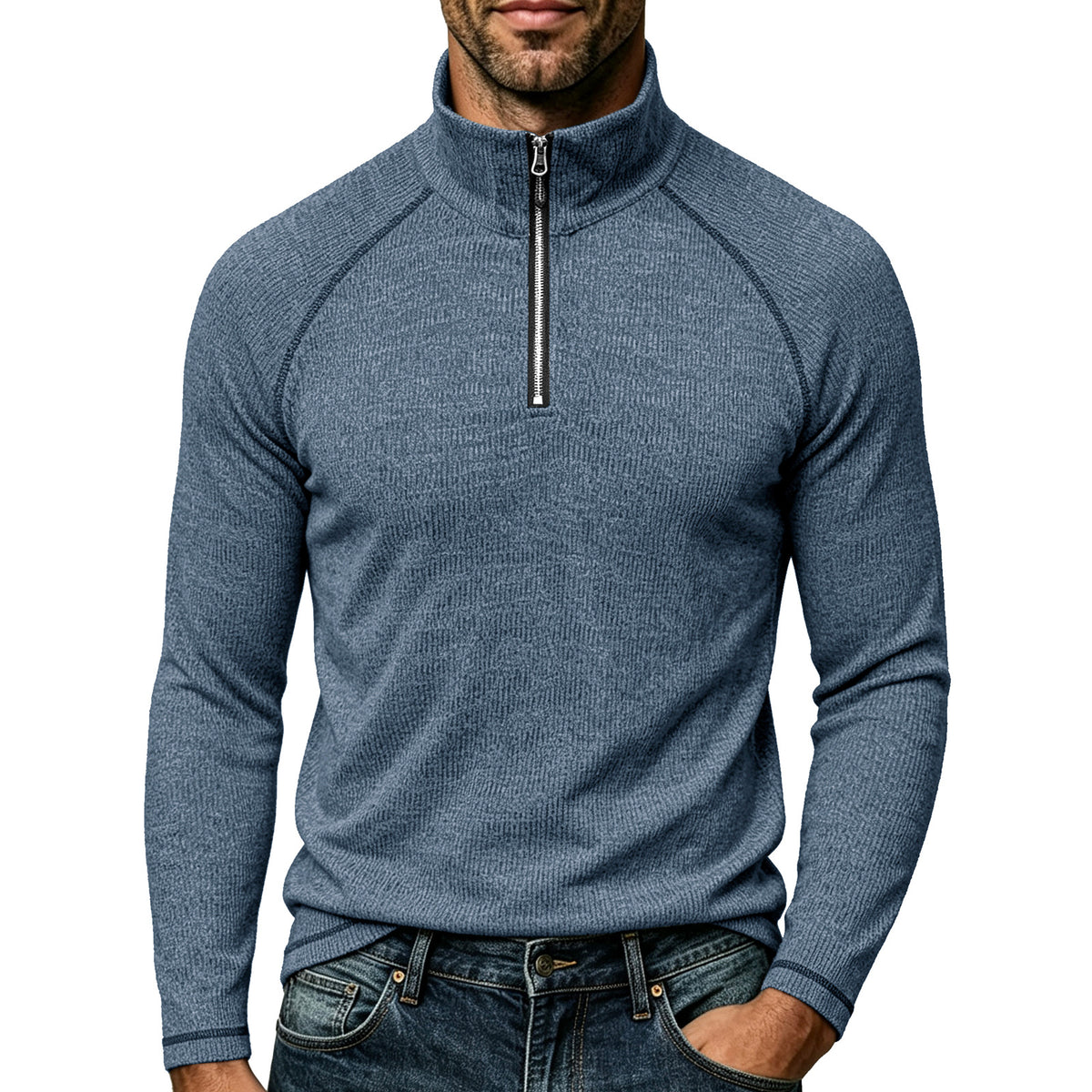 Sportlicher Langarm Rollkragen für Herren – Bild 2 | LuxeStyle