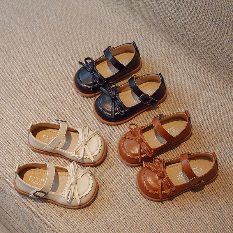 Weiche Leder-Kinderschuhe mit Velcro und rutschfester Sohle
