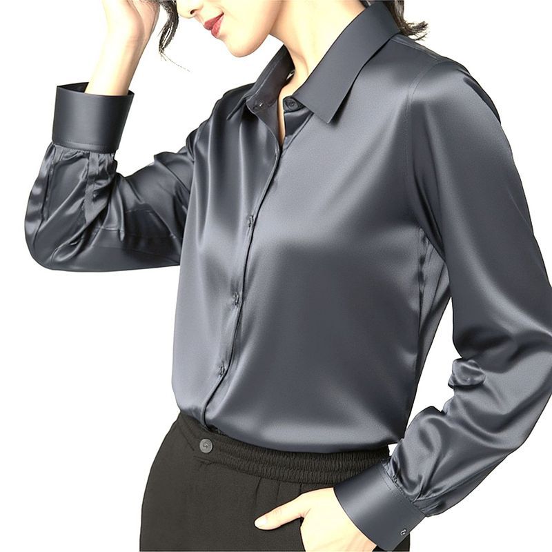 Slim-fit Seidentop mit Farbkontrast