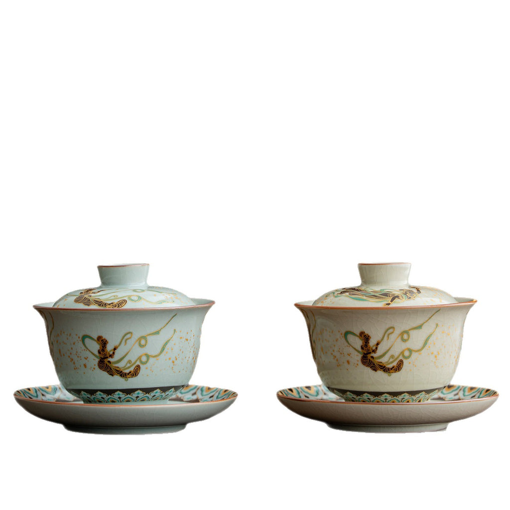 Teetasse aus Keramik mit Dunhuang-Motiv – Bild 3 | LuxeStyle