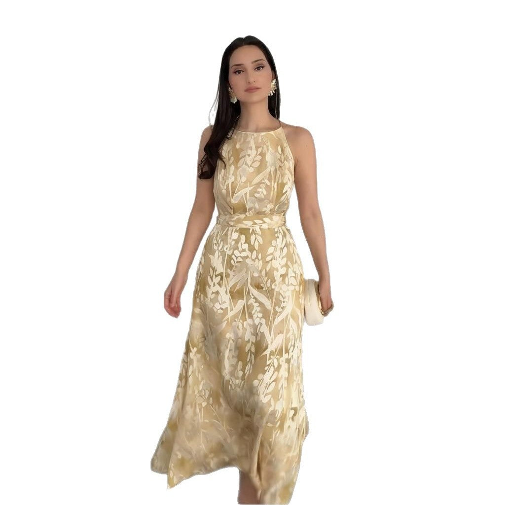 Elegantes ärmelloses Maxikleid mit Rundhals