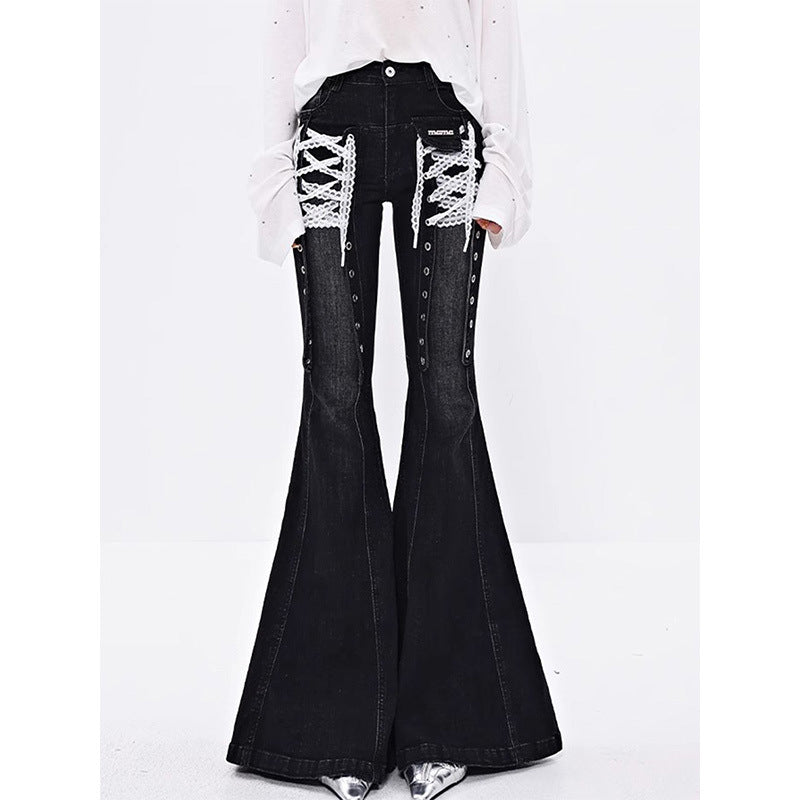 Bootcut Jeans mit Spitze für Damen
