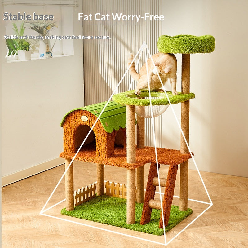 Ganzjahres-Katzenbaum mit integriertem Bett