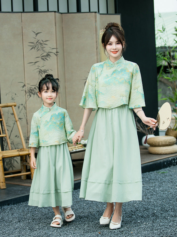 Freizeit Cheongsam Familien-Set im China-Stil