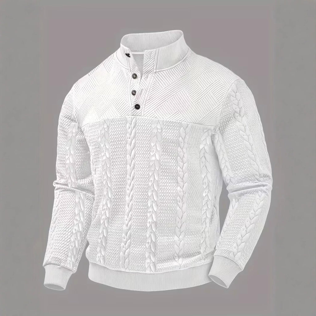 Retro Casual Pullover mit Stehkragen
