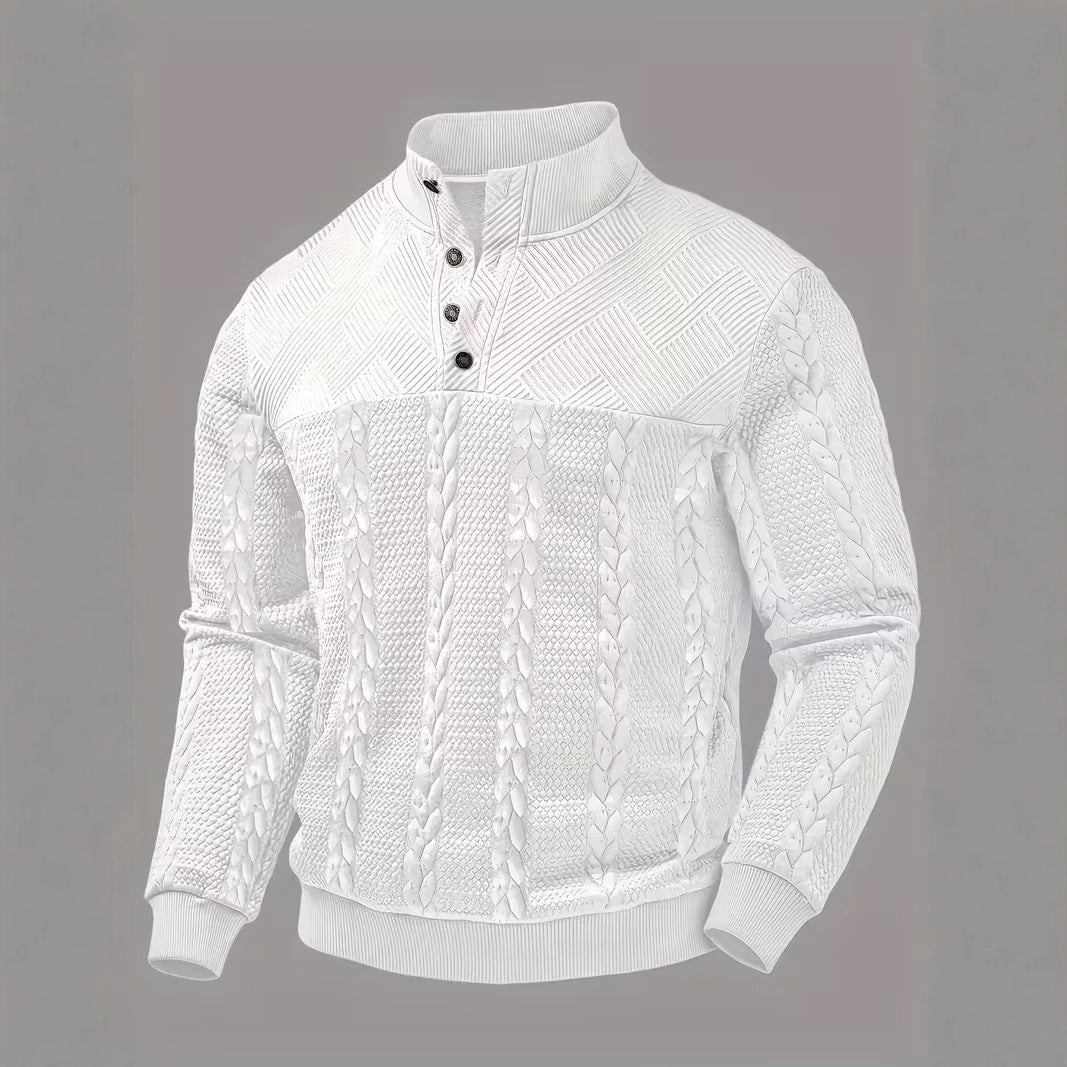 Retro Casual Pullover mit Stehkragen