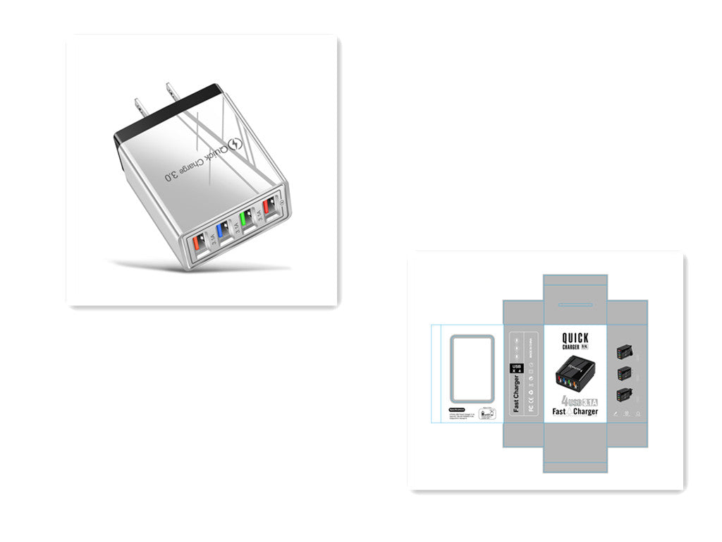 USB-Ladegerät mit 4 Ports und Quick Charge 3.0