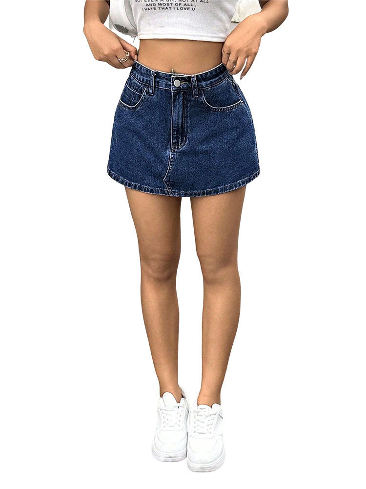 Denim Skort im Retro-Stil
