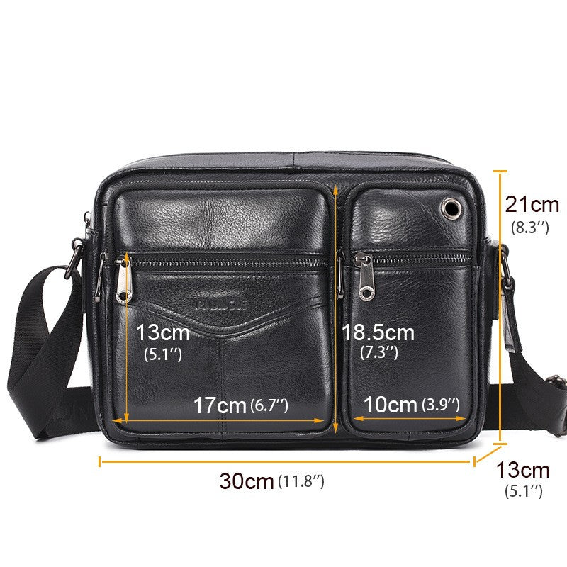 Echtes Leder Herren Schulter-Messenger Rucksack – Bild 12 | LuxeStyle