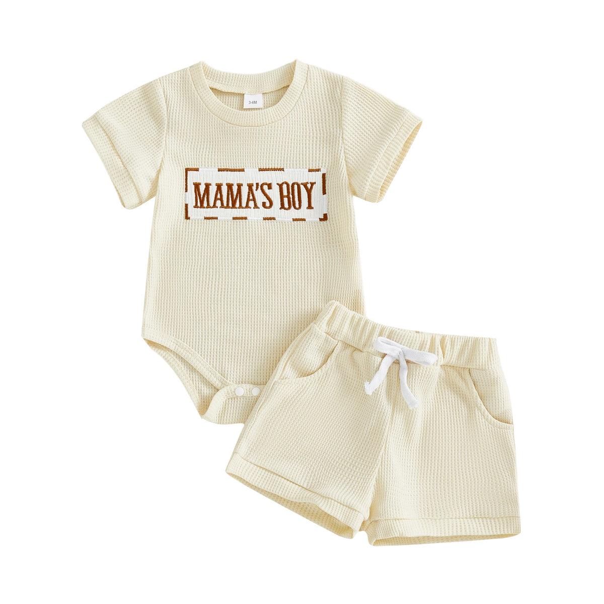 Baby Strampler und Shorts Set mit Waffel-Muster | LuxeStyle