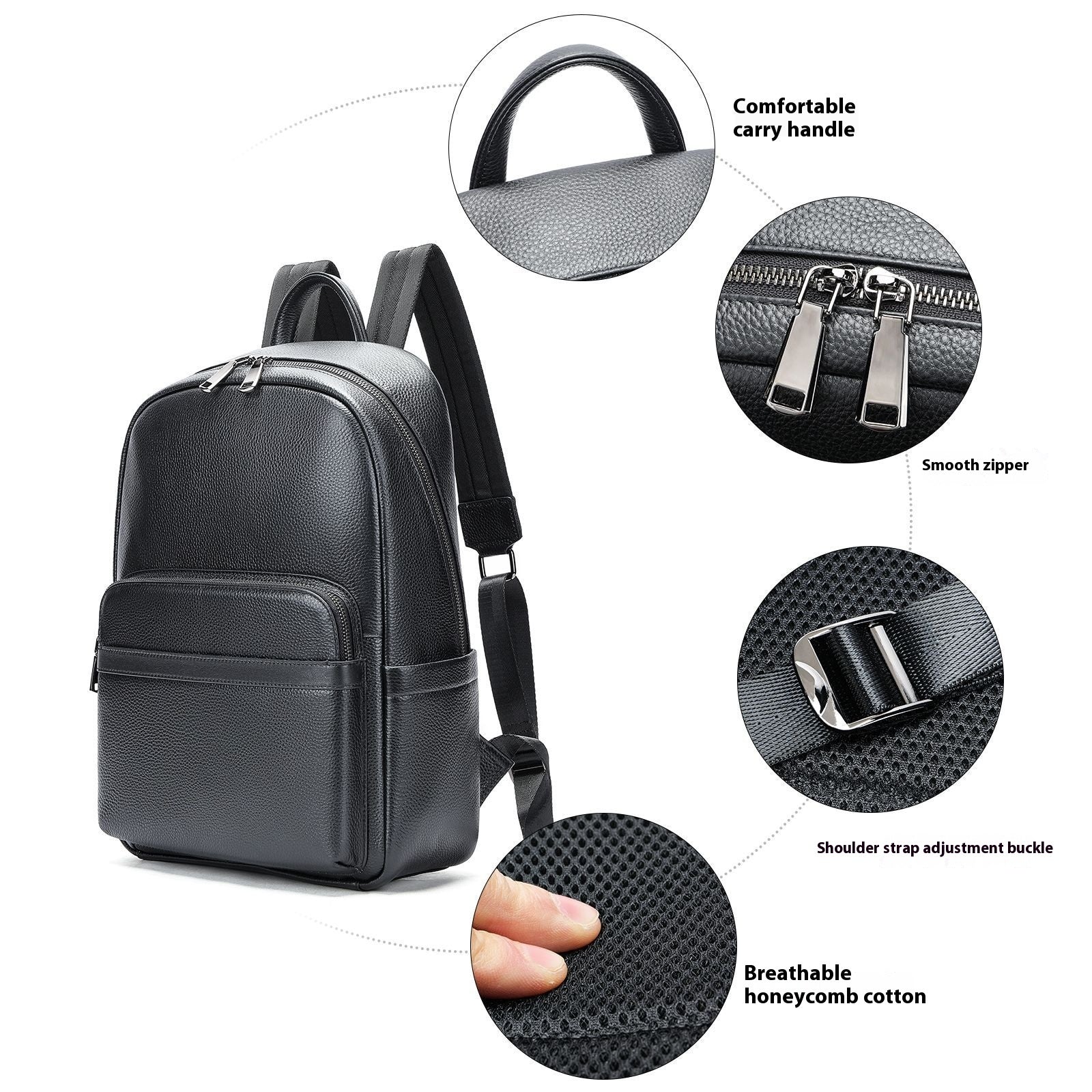 Leder Business Rucksack mit Laptopfach