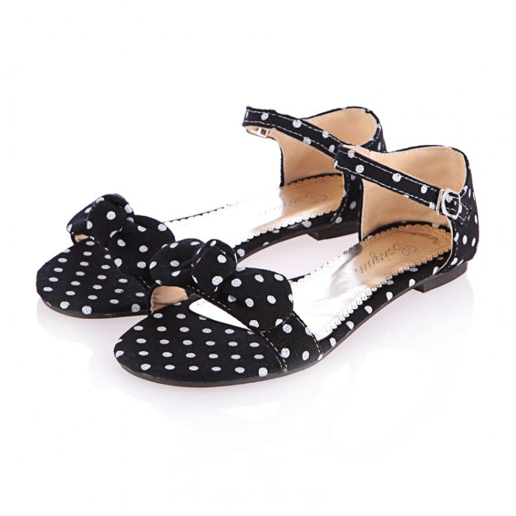 Flache Schuhe mit Polka-Dot-Schleife | LuxeStyle