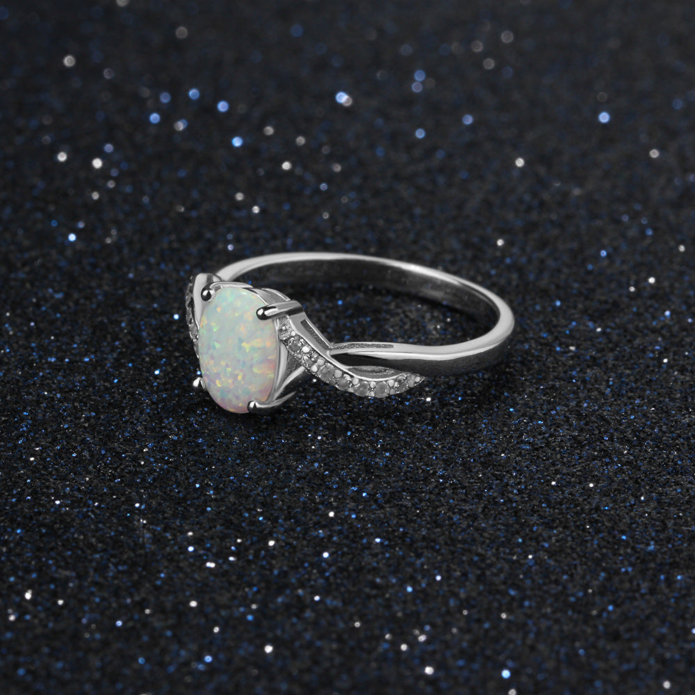 S925 Silberring mit ovalem Design