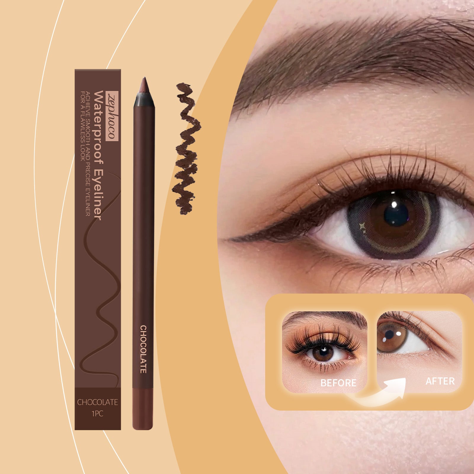 Wasserfester Eyeliner Stift Schokobraun – Ansicht 6