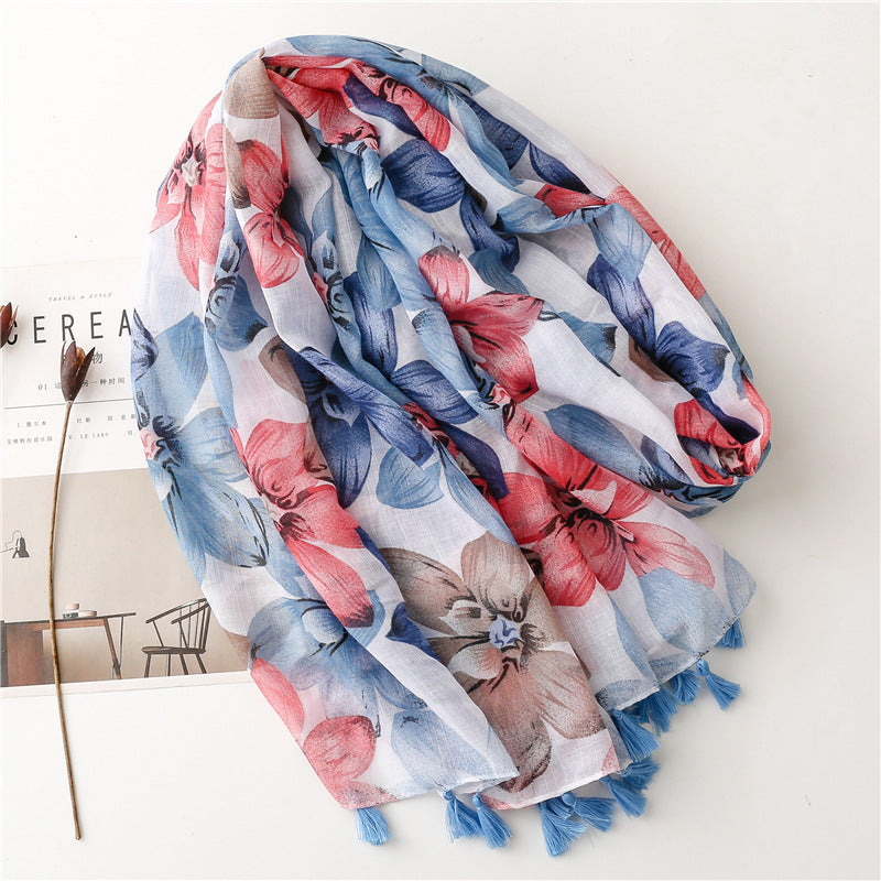 Langer Quasten-Schal aus Polyester – Bild 5 | LuxeStyle