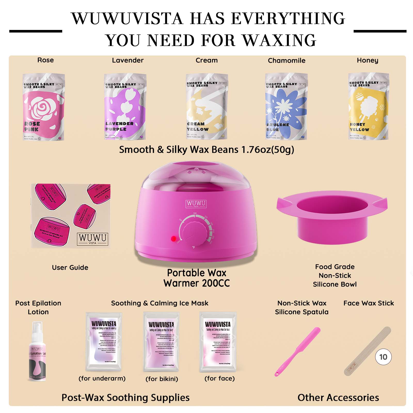 WUWUVISTA Waxing Kit 23-teilig