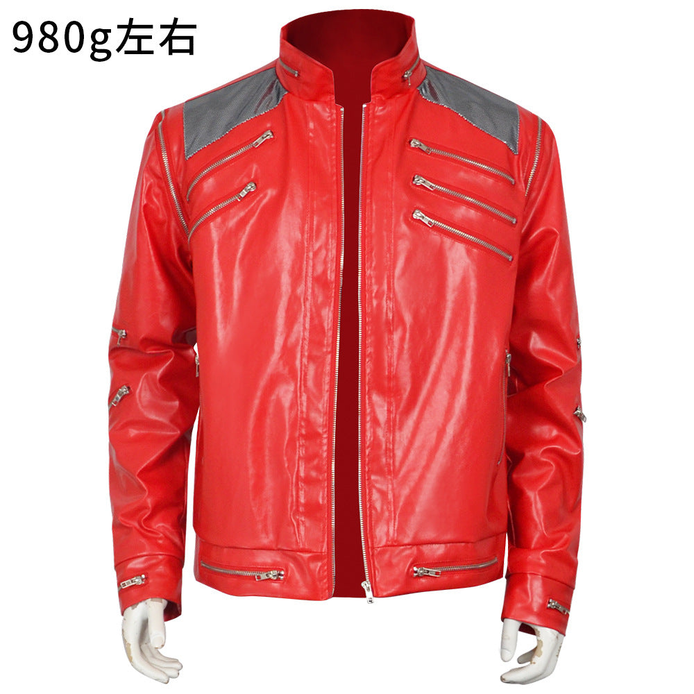 Rote Lederjacke für Herren