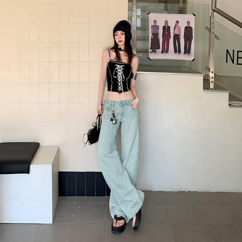 Weite Jeans in Hellblau