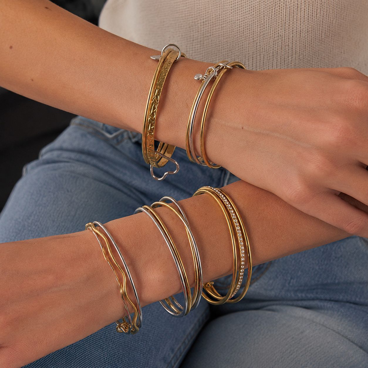 Zirkon-Armband aus Edelstahl