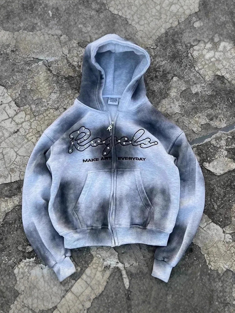 Graffiti-Print Unisex Hoodie