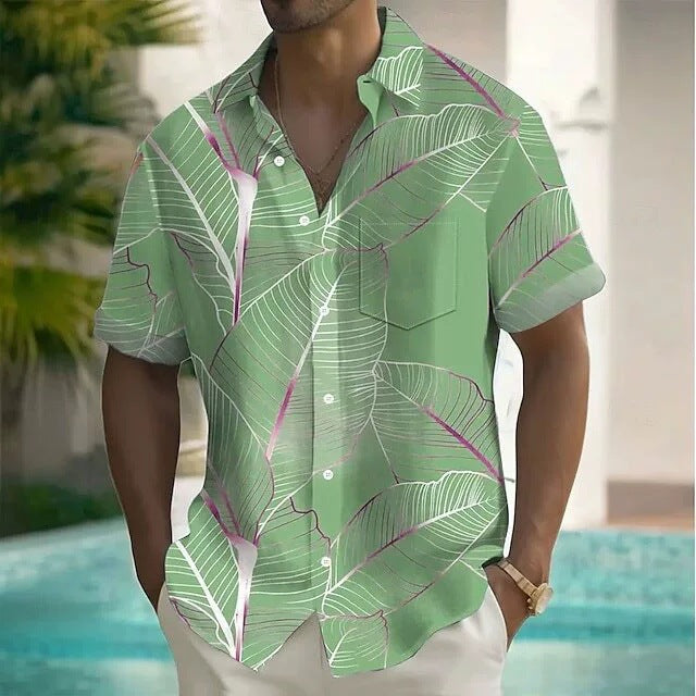 Kurzarmshirt mit 3D-Druck für Herren | LuxeStyle