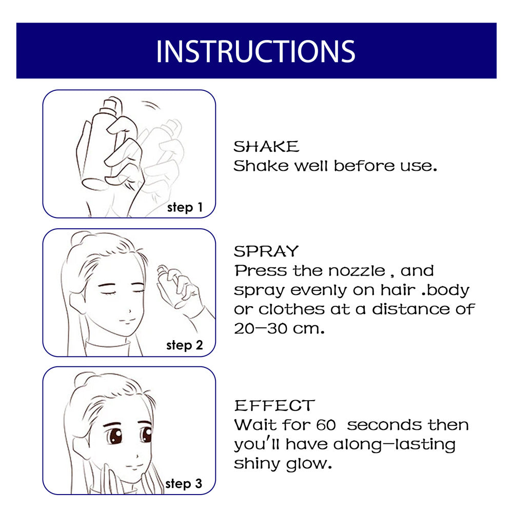 Glitzer Spray für Haar und Körper