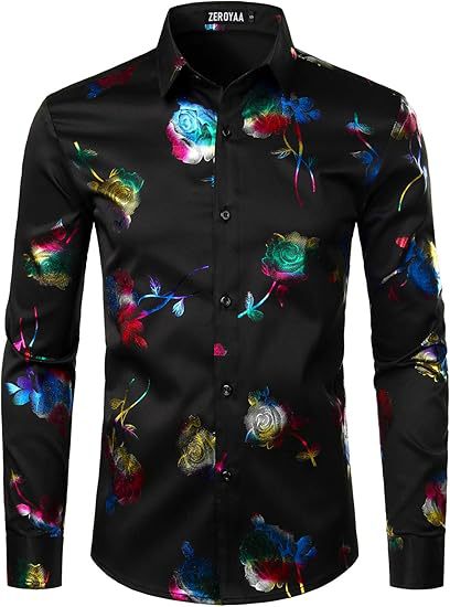 Hemd mit Rosendruck, Langarm, schmale Passform – Bild 9 | LuxeStyle