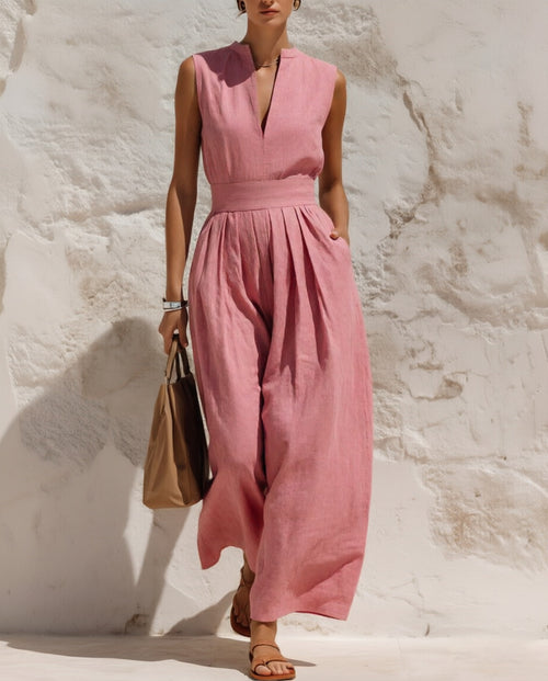 Ärmelloser Jumpsuit mit weitem Bein – Ansicht 2