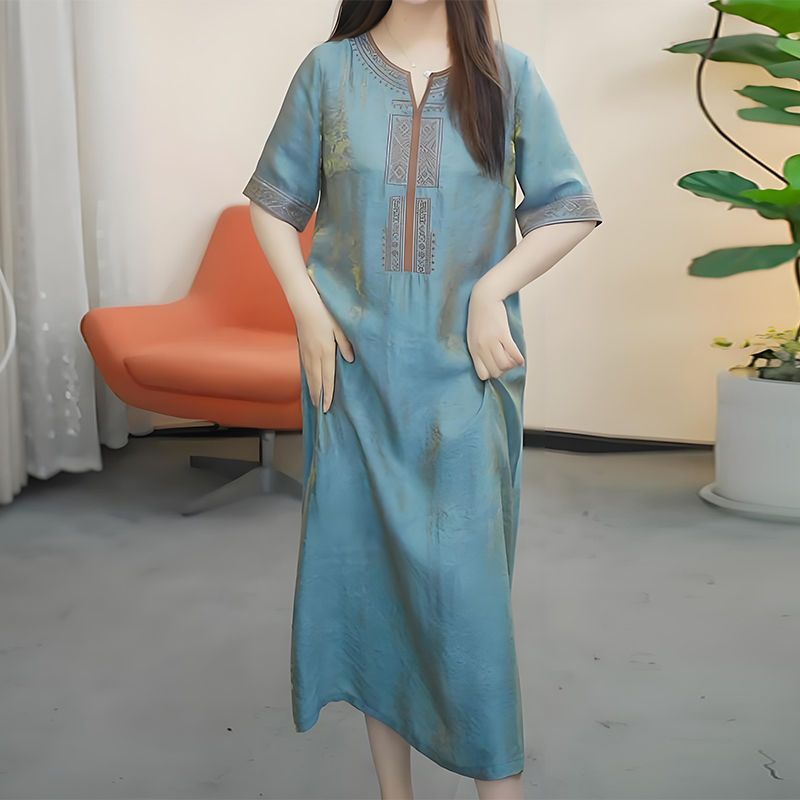 Vintage V-Ausschnitt Kleid im China-Stil