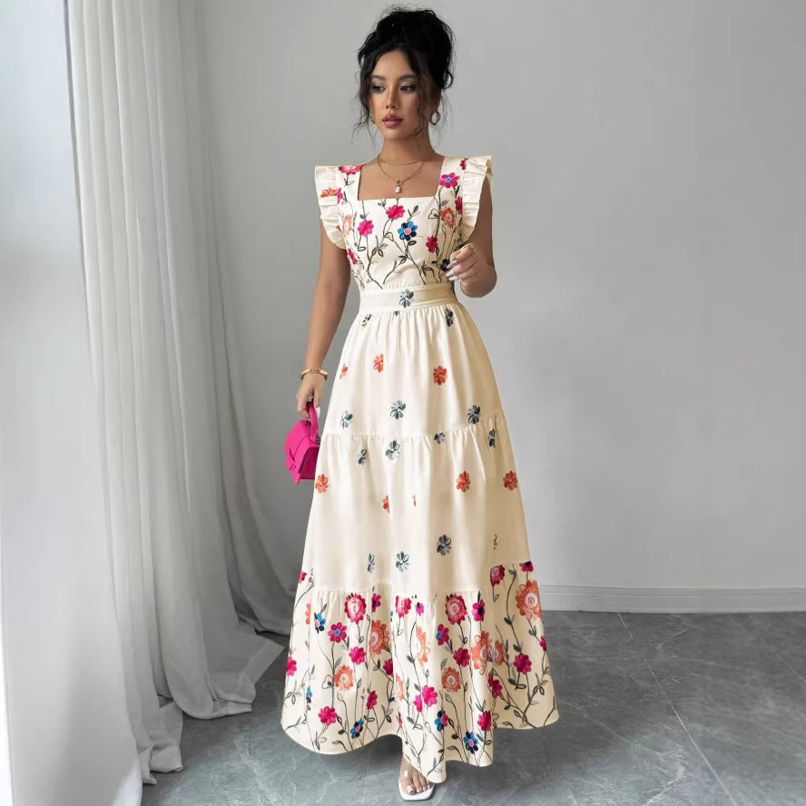 Geblümtes Midikleid mit Puffärmeln | LuxeStyle